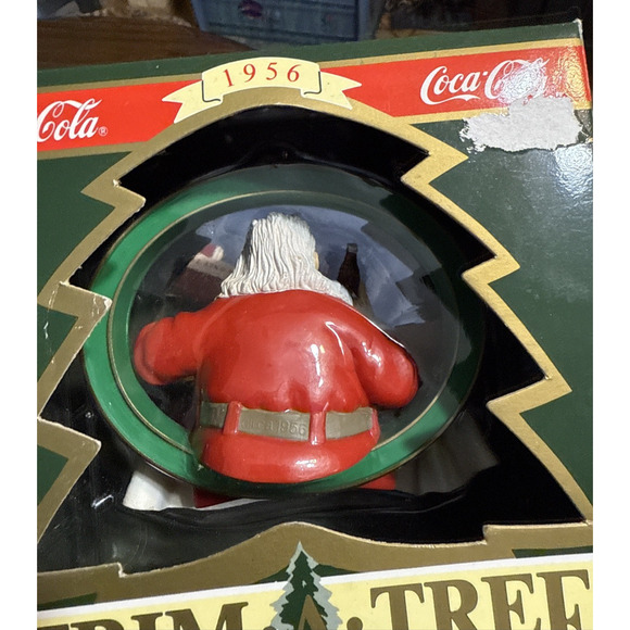 Coca-Cola Trim A Tree Collection 1956 Santa With Painting Elf Ornament 1994 - Picture 5 of 12